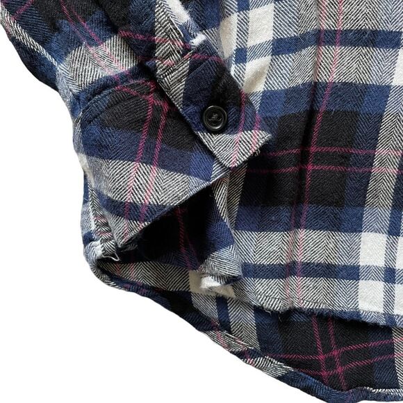RAILS Kendra Button Down Plaid Shirt Blue Black White Size Medium - Picture 5 of 6